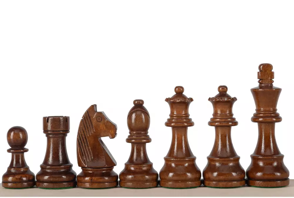 Zestaw szachowy | Figury szachowe German 5+ | Król 98 mm | Szachownica zwijana Mahoniowa